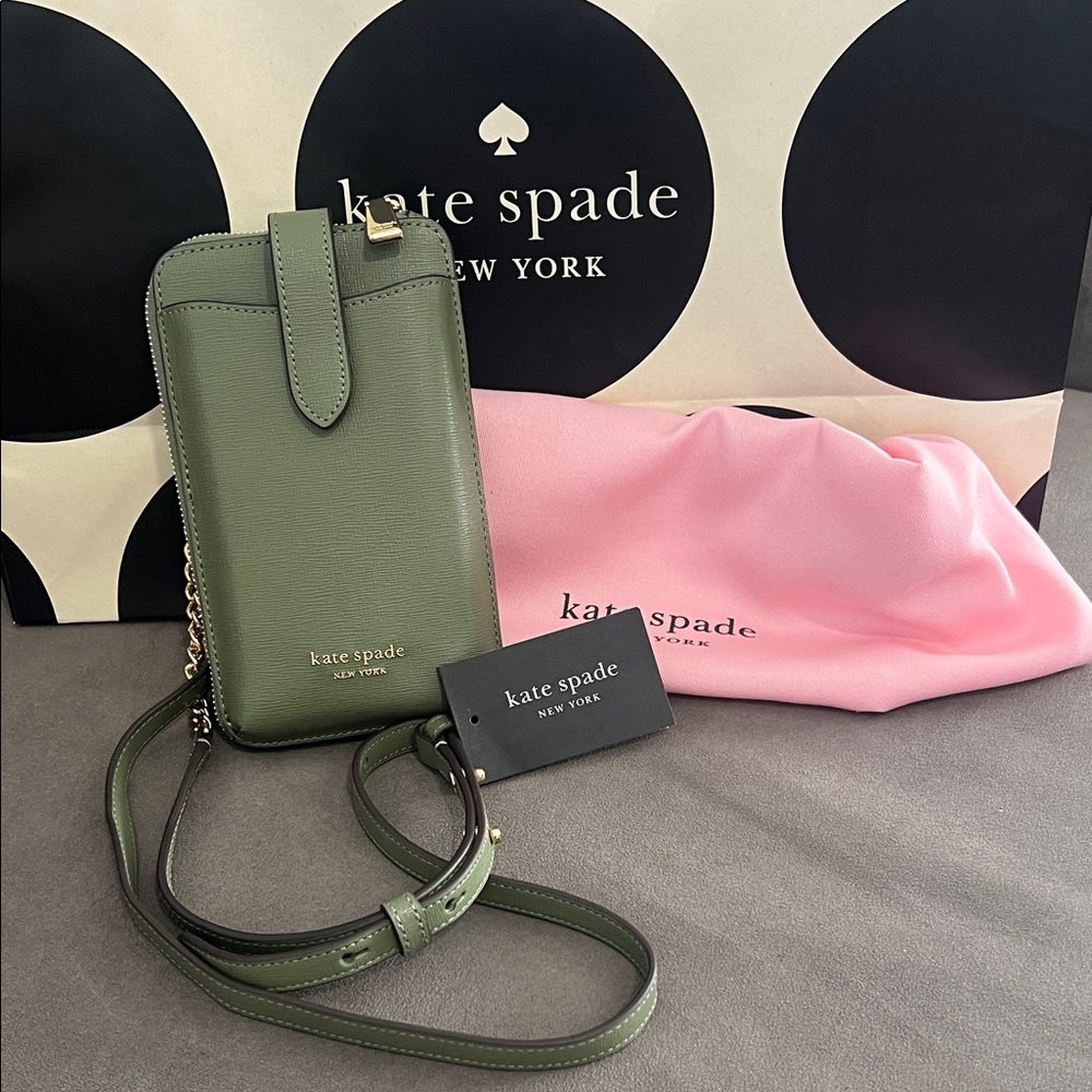 Kate Spade Morgan North South Olive Crossbody Bag with Dust Bag NWT